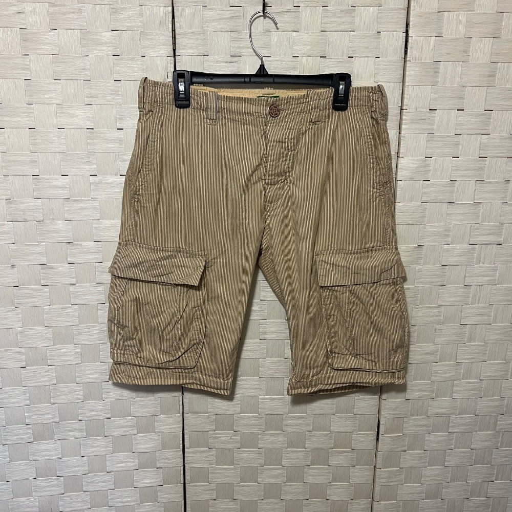 United Colors of Benetton Striped Cargo‎ Shorts Casual Outdoor Size 34